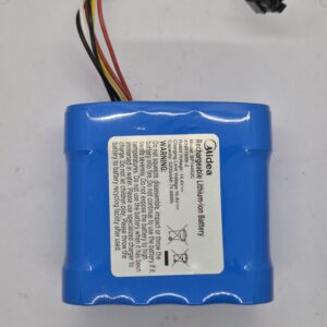 Kék Lítium-ion akkumulátor robotokhoz, vezetékekkel, robotalkatrész.